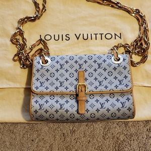 Authentic Louis Vuitton 💙 Blue Mini Lin Monogram Camille crossbody
